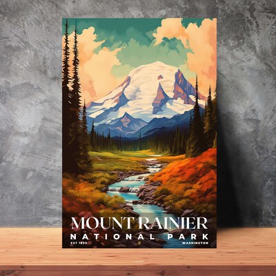 Mount Rainier National Park Poster, Travel Art, Office Poster, Home Decor | S6 - image3